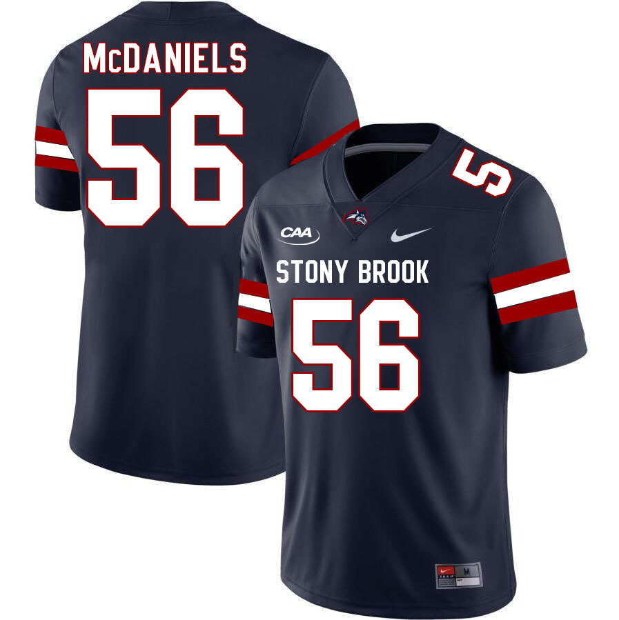 Stony Brook Seawolves #56 Aaron McDaniels College Football Jerseys Stitched Sale-Navy